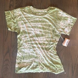 REFORMATION Alex Slim Tee in Pistachio Stripe - Size XS, NWT